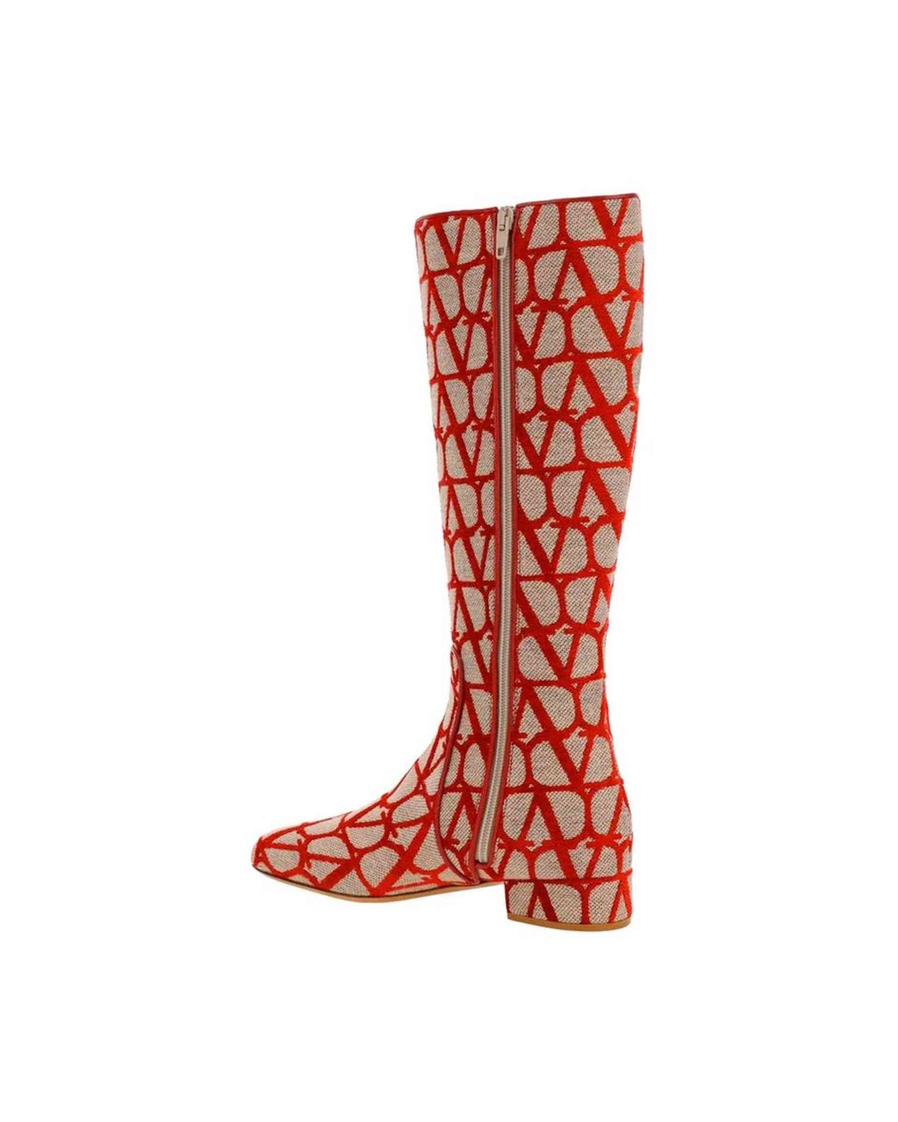 Valentino Canvas Garavani Logo Boots Glam Steals