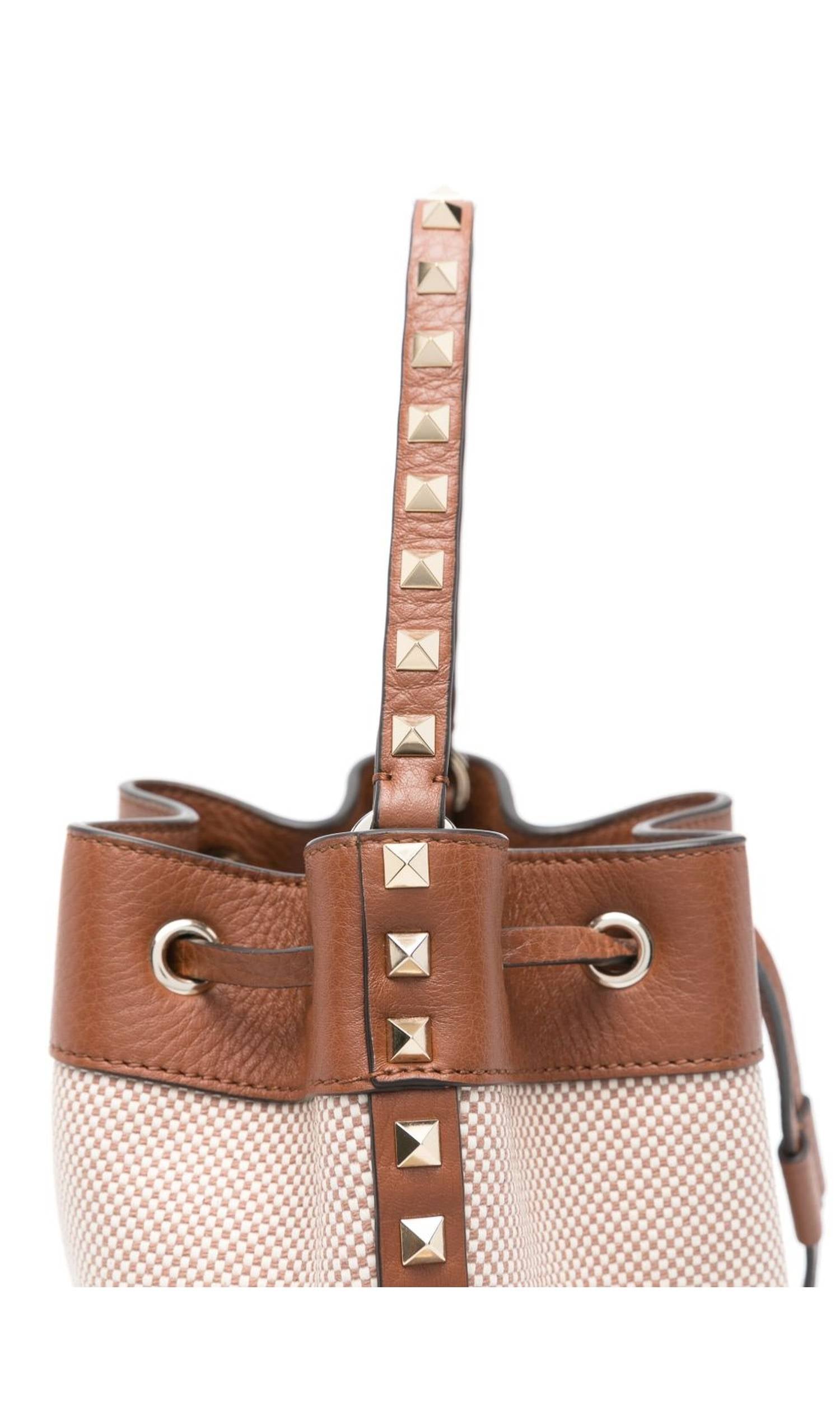 Valentino Canvas Garavani Rockstud Bucket Bag Glam Steals