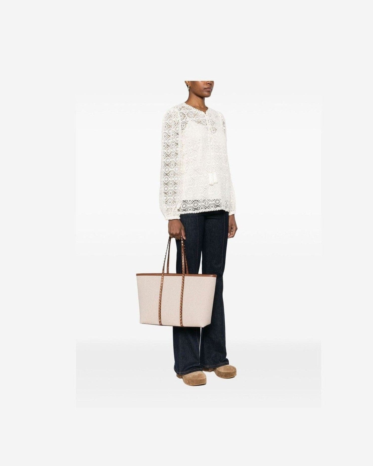 Valentino Canvas Garavani Rockstud Medium Tote Bag Glam Steals