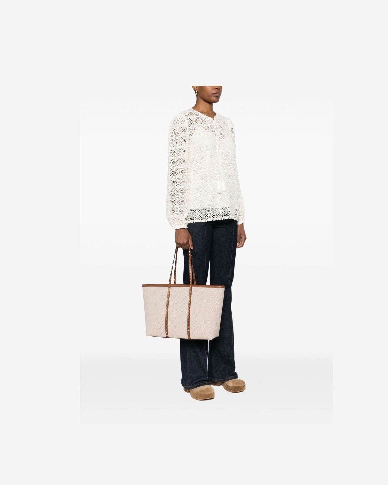 Valentino Canvas Garavani Rockstud Medium Tote Bag Glam Steals