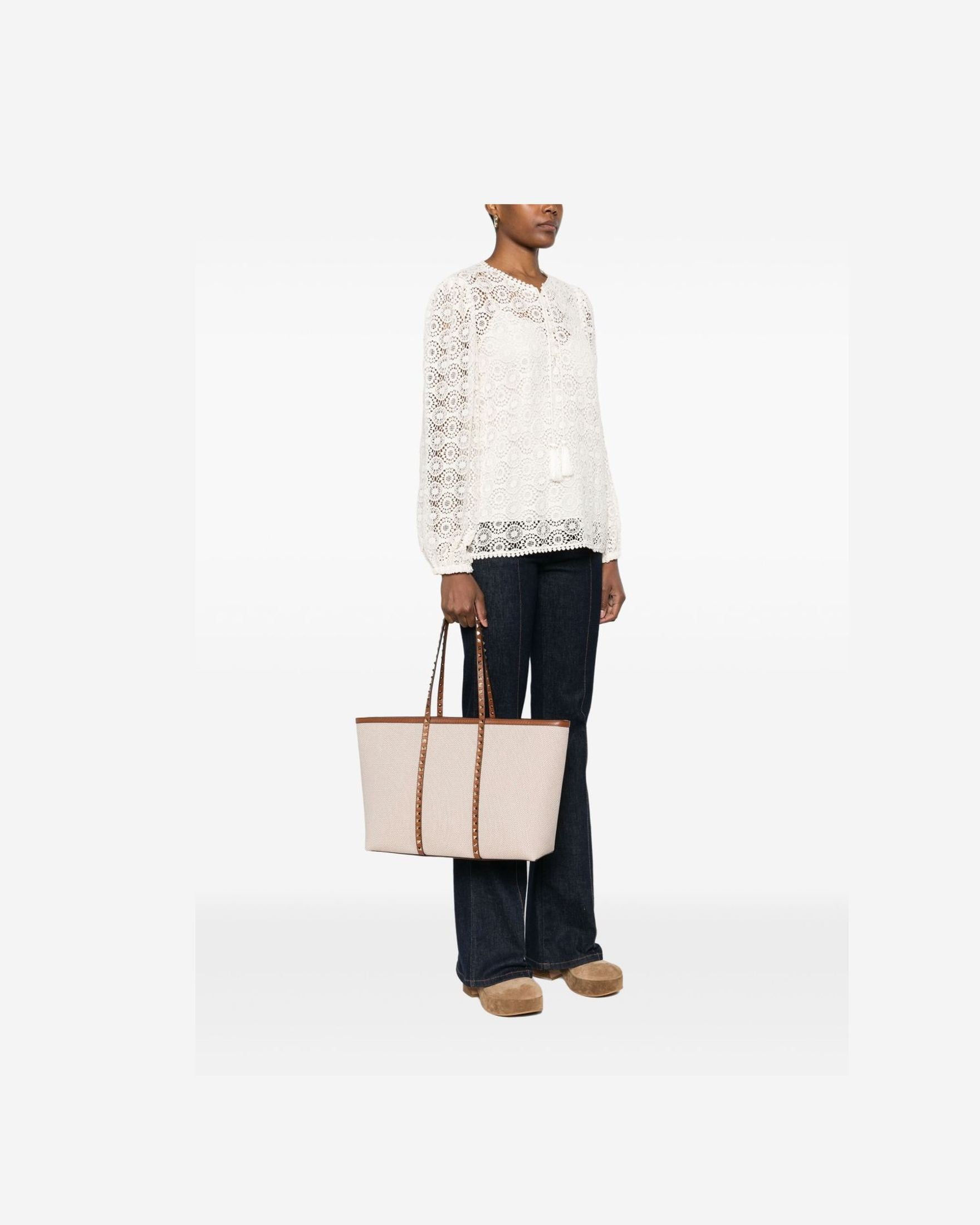Valentino Canvas Garavani Rockstud Medium Tote Bag Glam Steals