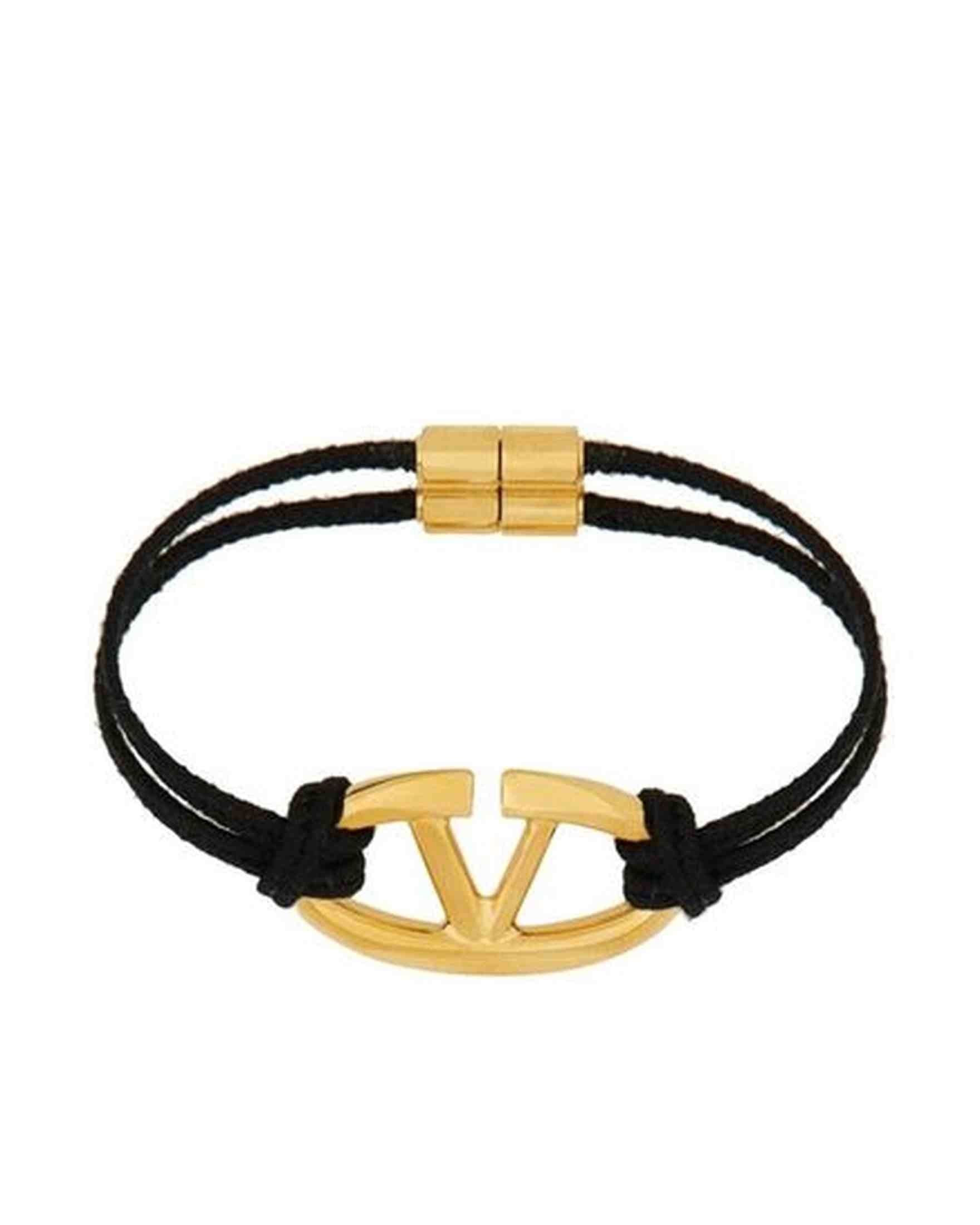 Valentino Cotton Garavani V Logo Bracelet Glam Steals