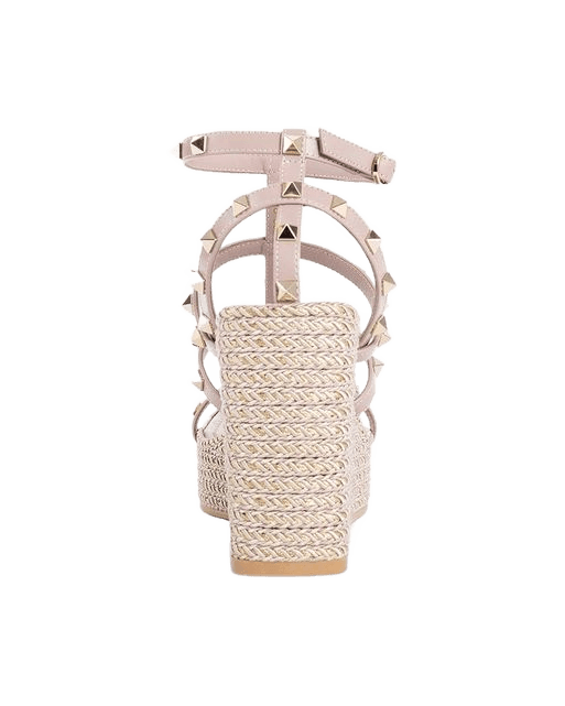 Valentino Garavani Beige Calfskin Wedge Sandals Glam Steals