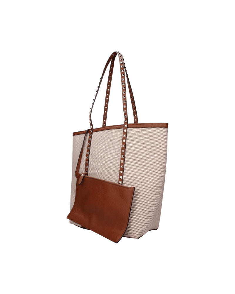 Valentino Garavani Beige Fabric Shoulder Bag Glam Steals