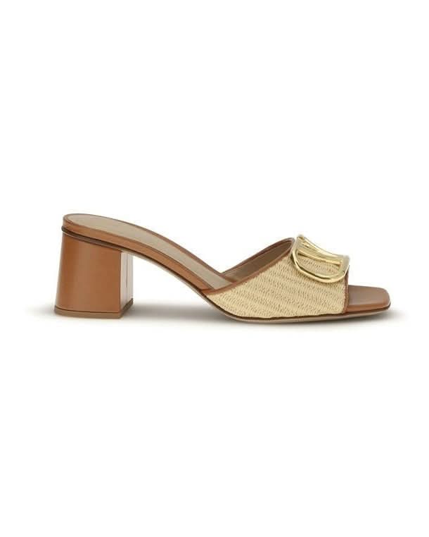 Valentino Garavani Beige Leather Calf Bos Taurus Platform Sandals 