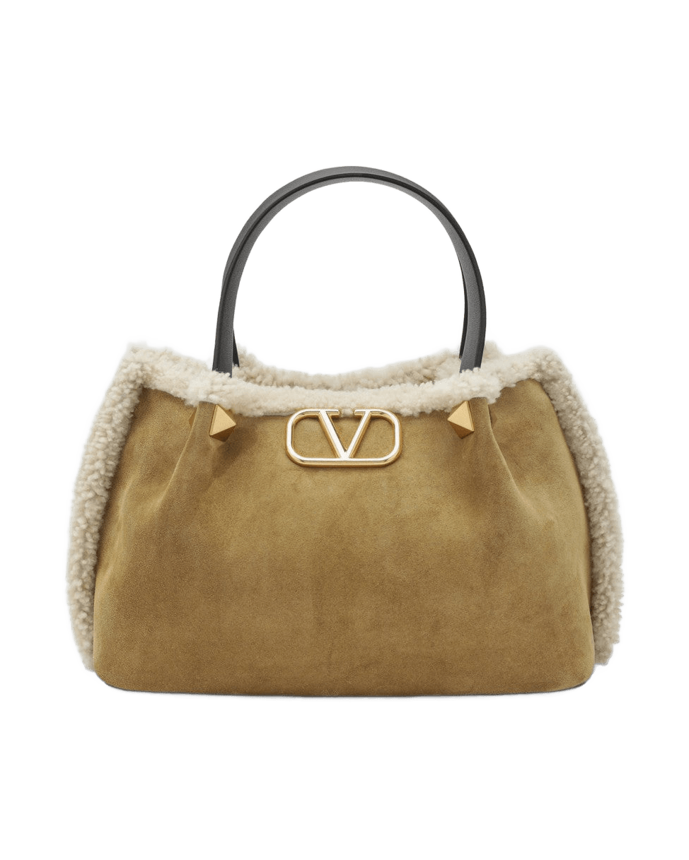 Valentino Garavani Beige Suede Vlogo Small Bag Glam Steals