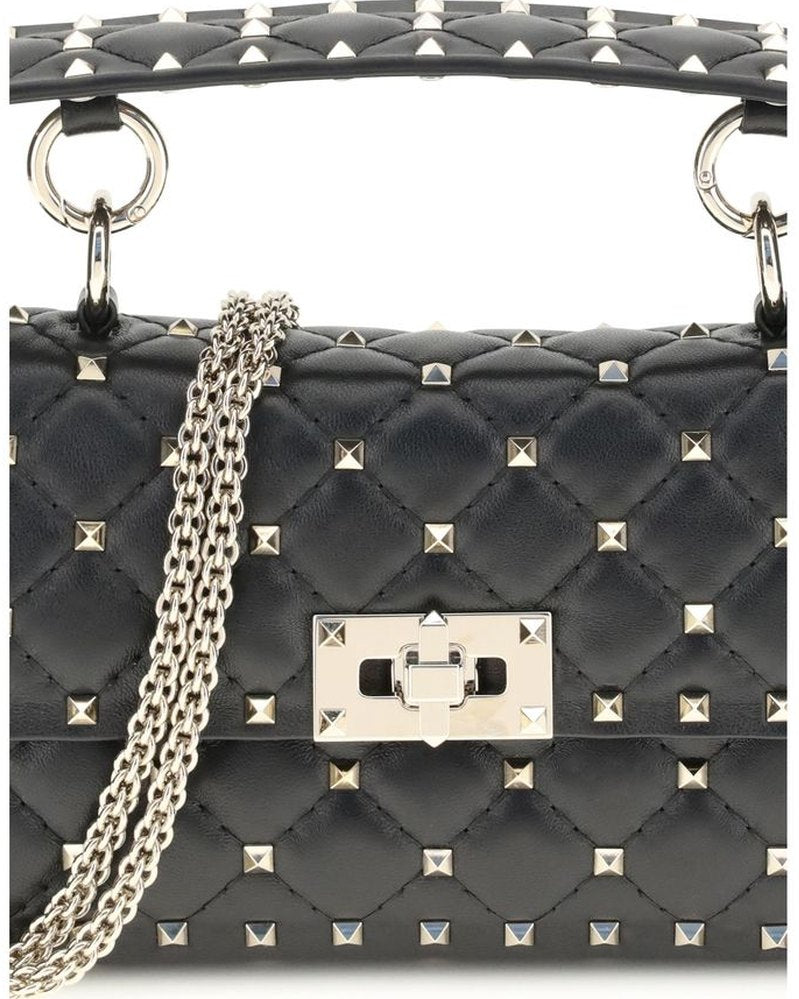 Valentino Garavani Black Calf Leather Bos Taurus Handbag Glam Steals