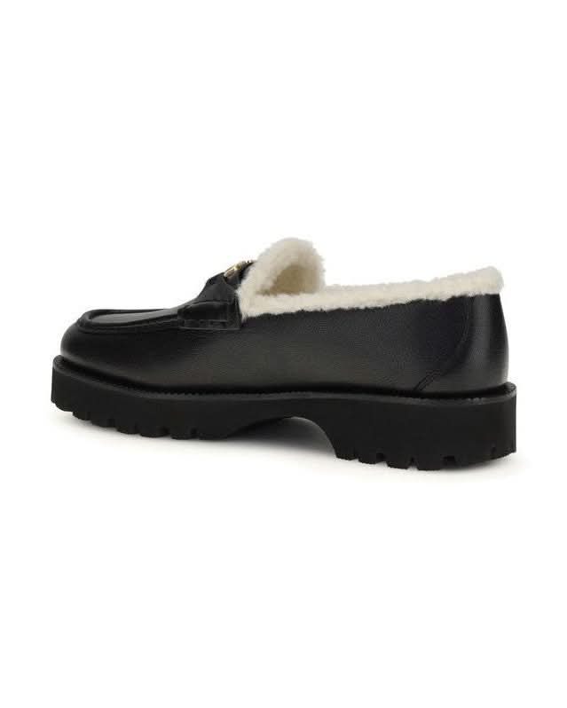 Valentino Garavani Black Calf Leather Bos Taurus Slip On Loafers 