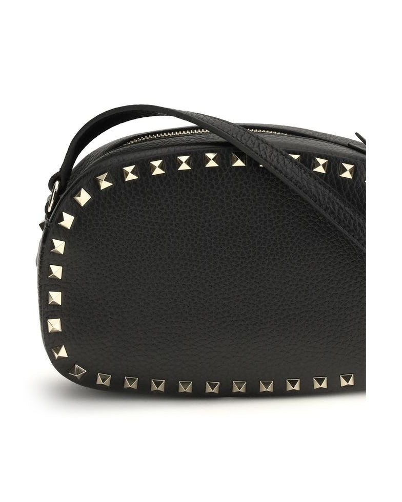Valentino Garavani Black Calf Leather Bos Taurus Shoulder Bag Glam Steals