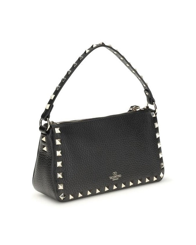 Valentino Garavani Black Calf Leather Bos Taurus Shoulder Bag 
