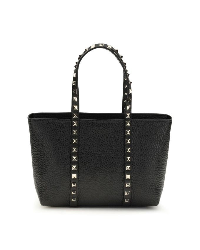 Valentino Garavani Black Calf Leather Bos Taurus Shoulder Bag Shoulder Bags