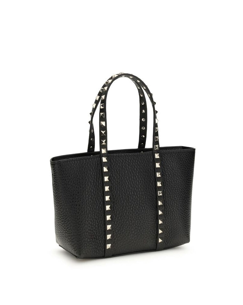 Valentino Garavani Black Calf Leather Bos Taurus Shoulder Bag Shoulder Bags