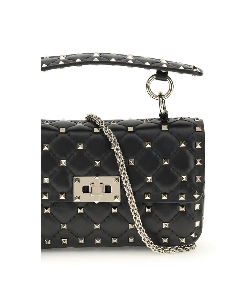 Valentino Garavani Black Calf Leather Bos Taurus Shoulder Bag Glam Steals