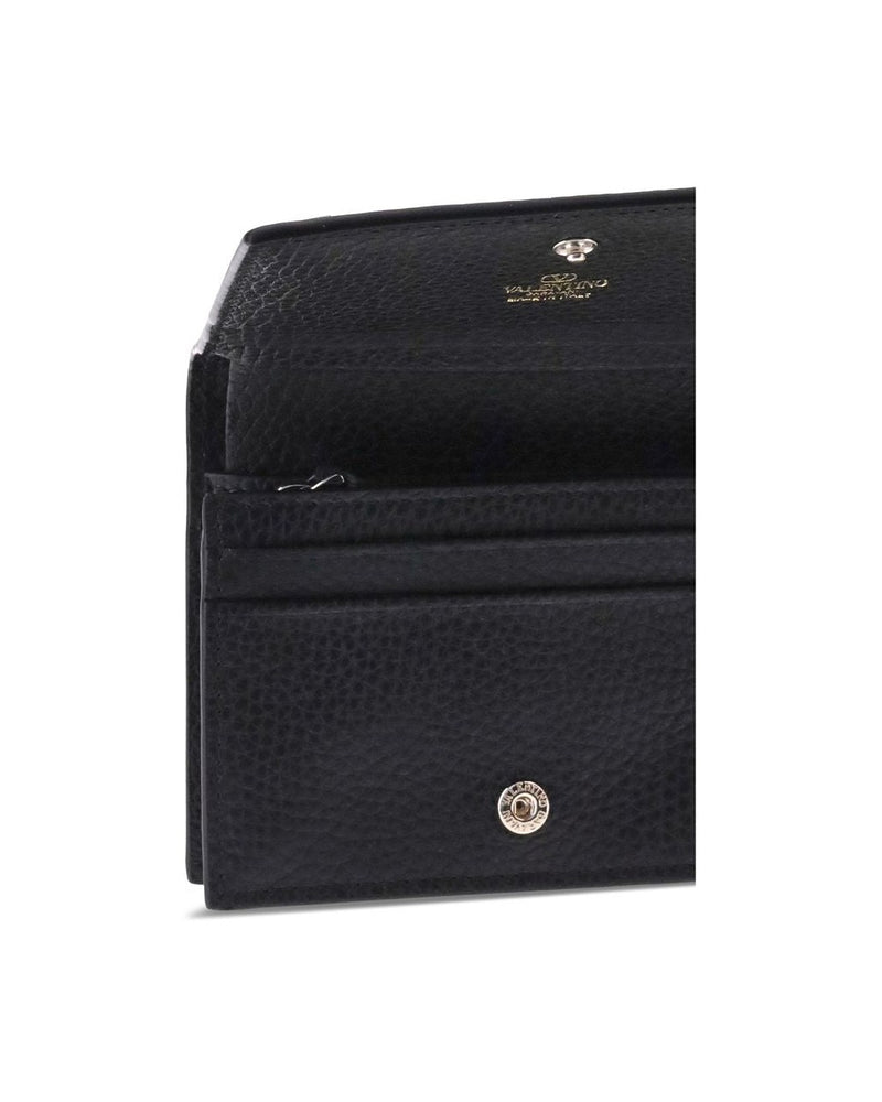 Valentino Garavani Black Calf Leather Bos Taurus Wallet Glam Steals
