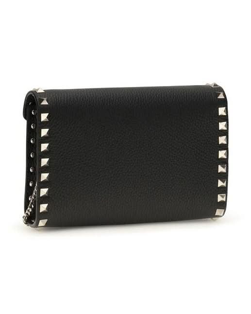 Valentino Garavani Black Calf Leather Bos Taurus Wallet 