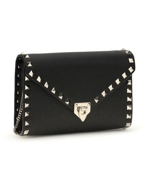 Valentino Garavani Black Calf Leather Bos Taurus Wallet 