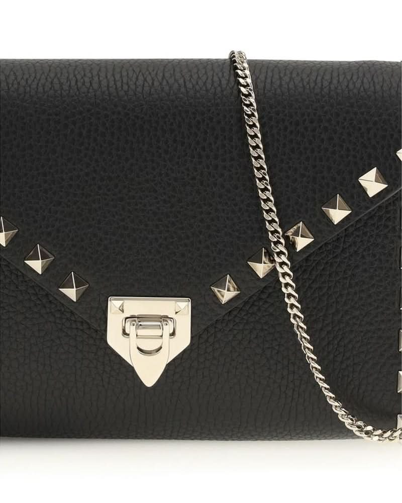 Valentino Garavani Black Calf Leather Bos Taurus Wallet 