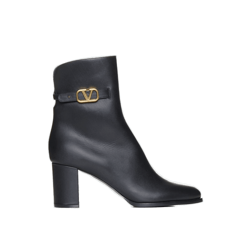 Valentino Garavani Black Calfskin Ankle Boots Glam Steals