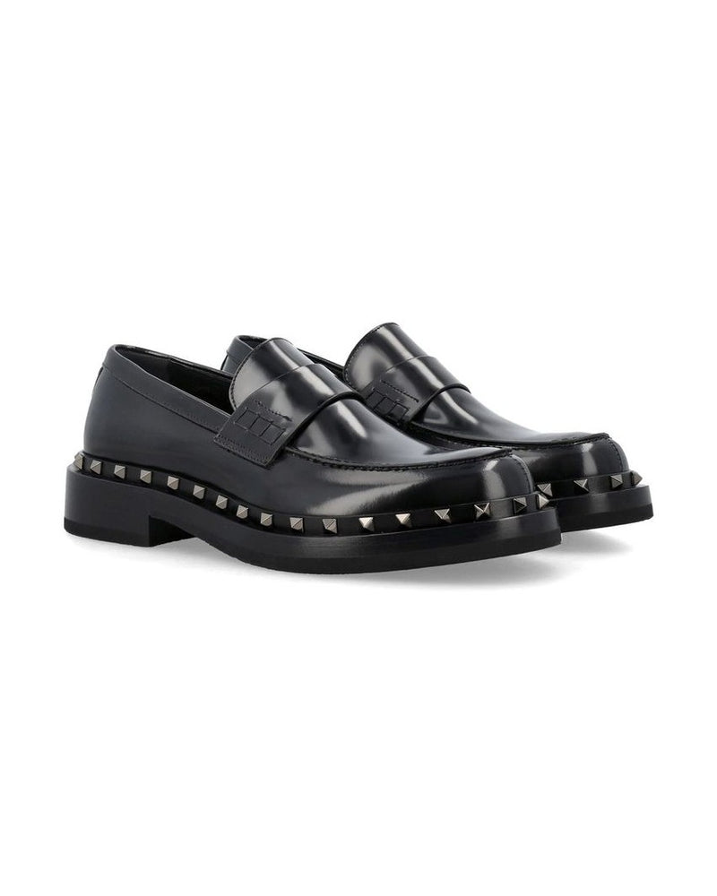 Valentino Garavani Black Calfskin Platform Loafers Glam Steals