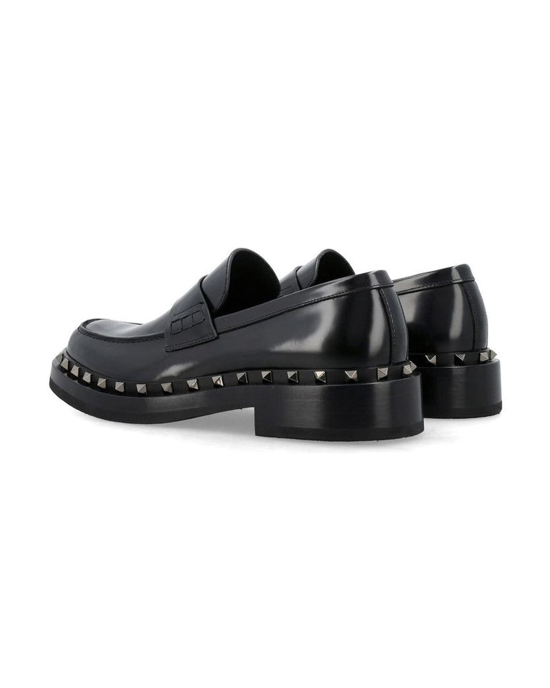 Valentino Garavani Black Calfskin Platform Loafers Glam Steals