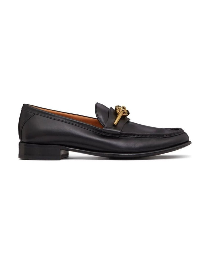 Valentino Garavani Black Calfskin Slip On Loafers Glam Steals