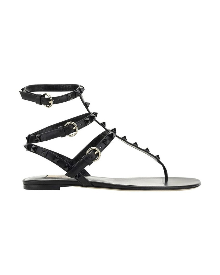 Valentino Garavani Black Calfskin Strap Sandals Glam Steals