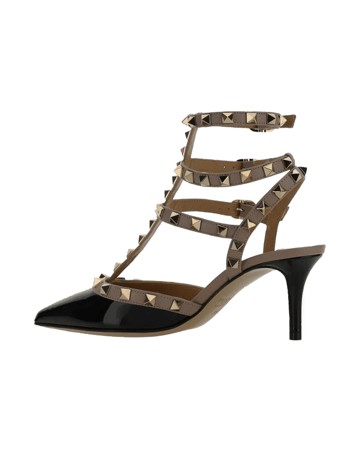 Valentino Garavani Black Calfskin Studded High Heels Glam Steals