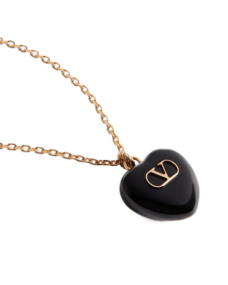 Valentino Garavani Black Coeur Royal Necklace Glam Steals