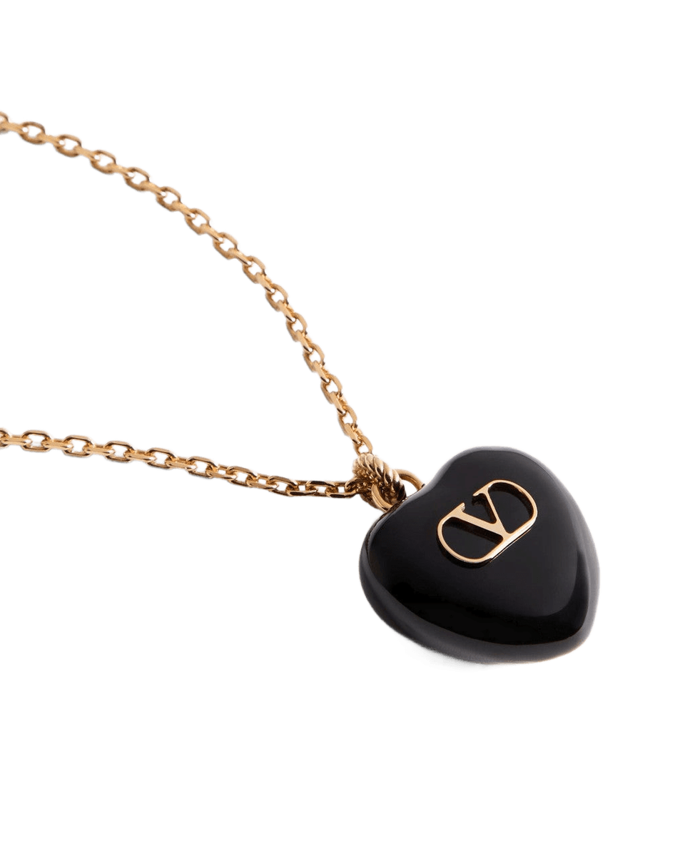 Valentino Garavani Black Coeur Royal Necklace Glam Steals