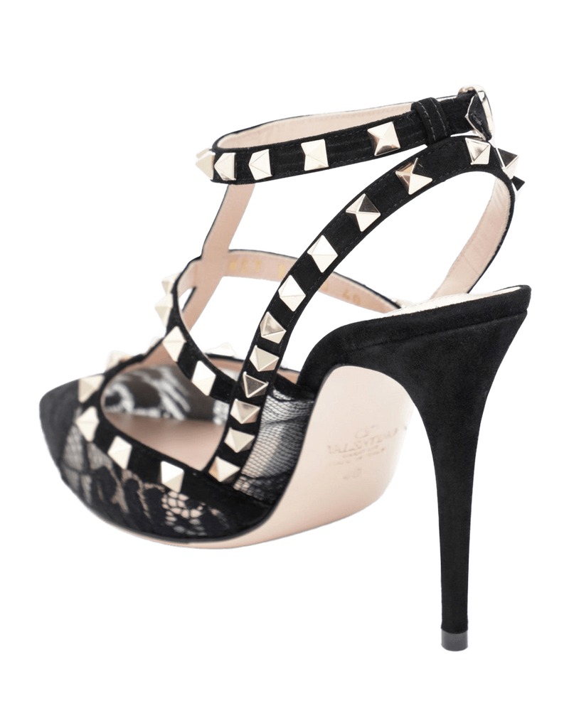 Valentino Garavani Black Lace High Rockstud Pumps Glam Steals