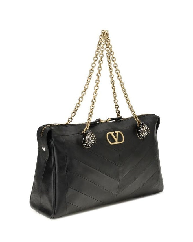 Valentino Garavani Black Lamb Ovis Aries Shoulder Bag Glam Steals