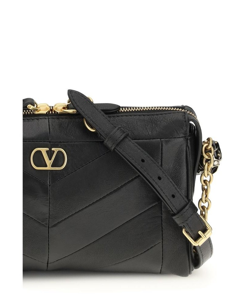 Valentino Garavani Black Lamb Ovis Aries Shoulder Bag 