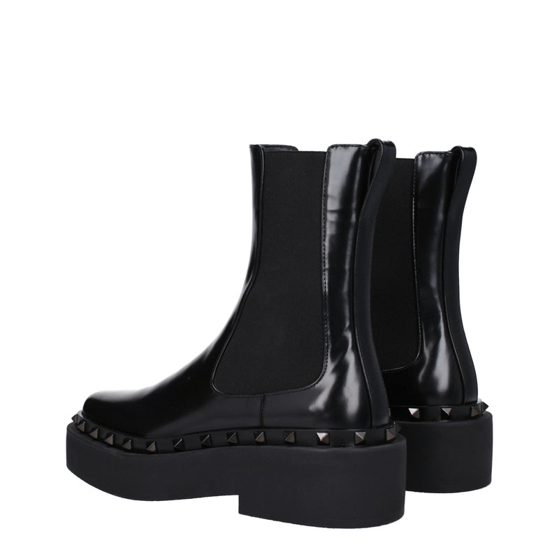 Valentino Garavani Black Leather Ankle Boots Glam Steals