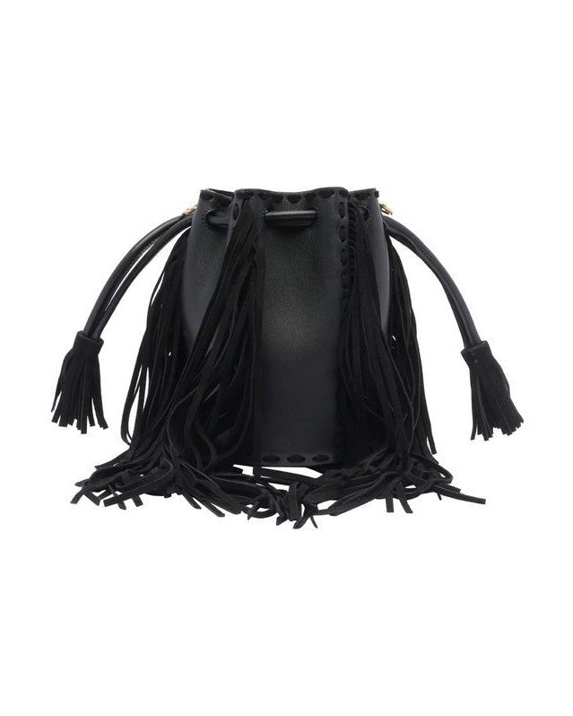 Valentino Garavani Black Leather Backet Bag Glam Steals