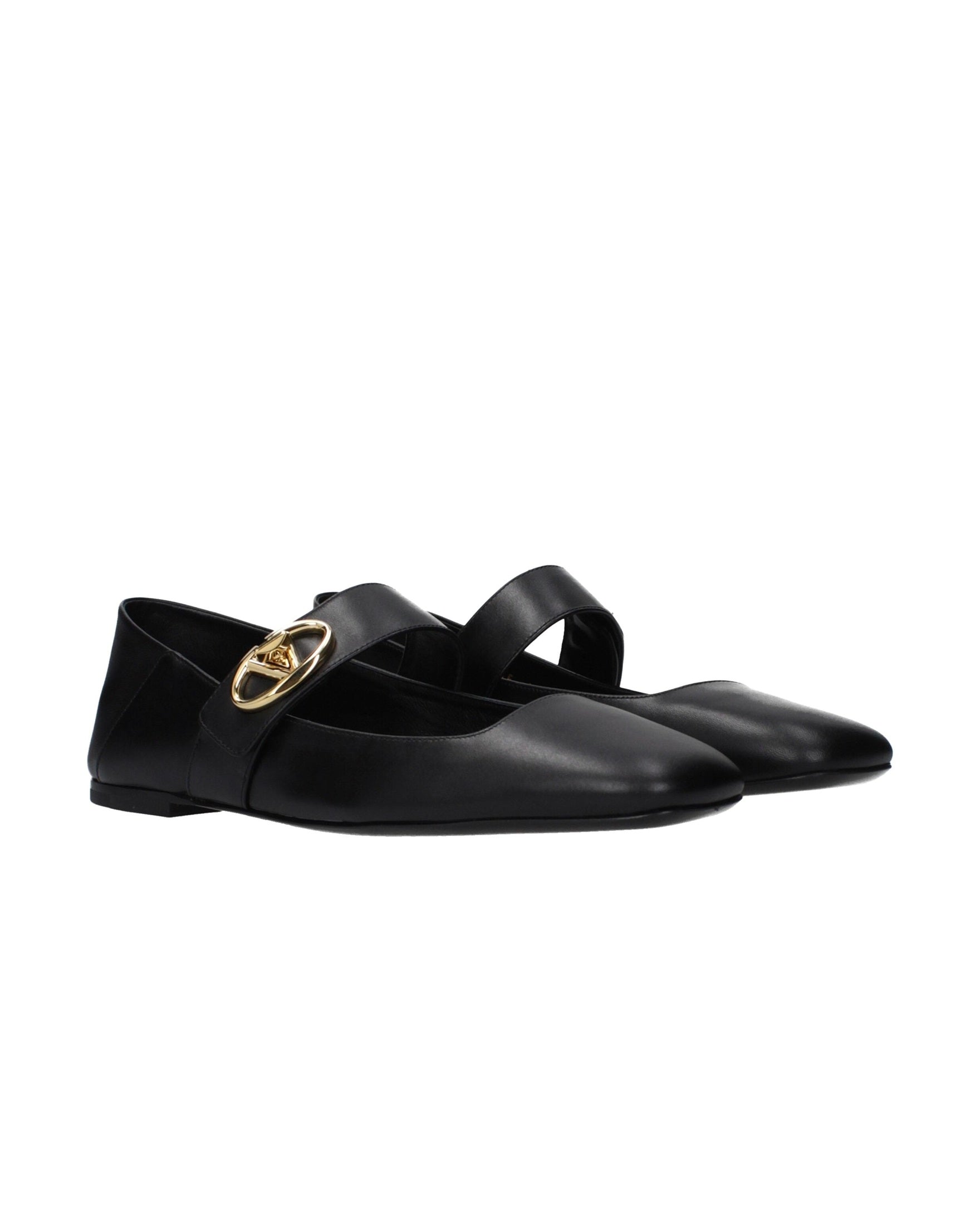 Valentino Garavani Black Leather Ballet Flats Glam Steals
