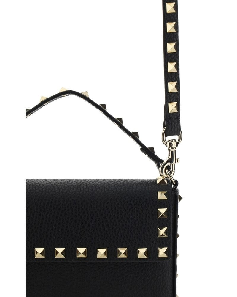 Valentino Garavani Black Leather Calf Bos Taurus Shoulder Bag Glam Steals