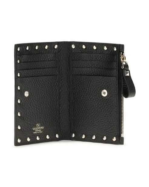 Valentino Garavani Black Leather Calf Bos Taurus Wallet Glam Steals