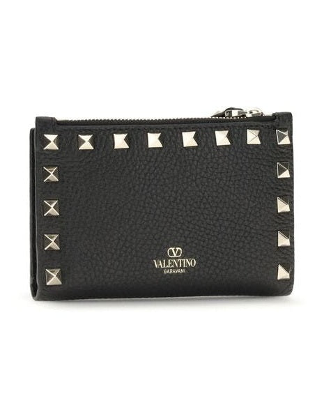 Valentino Garavani Black Leather Calf Bos Taurus Wallet Glam Steals