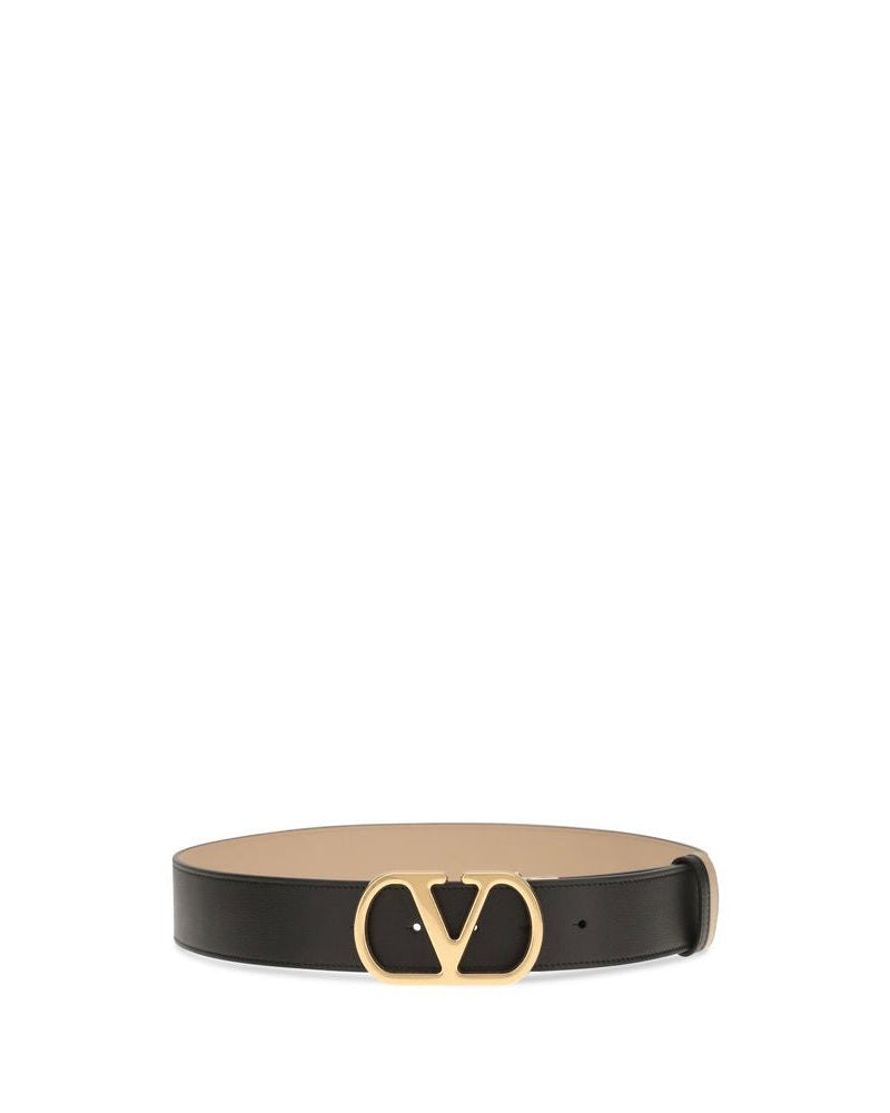 Valentino Garavani Black Leather Calf Bos Taurus Belt Glam Steals