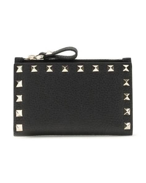 Valentino Garavani Black Leather Calf Bos Taurus Wallet Glam Steals