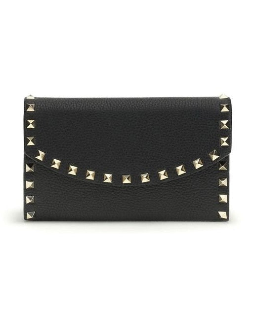 Valentino Garavani Black Leather Calf Bos Taurus Wallet Glam Steals