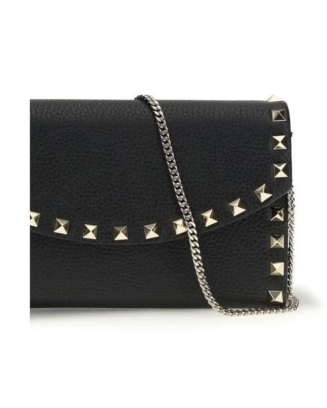 Valentino Garavani Black Leather Calf Bos Taurus Wallet 