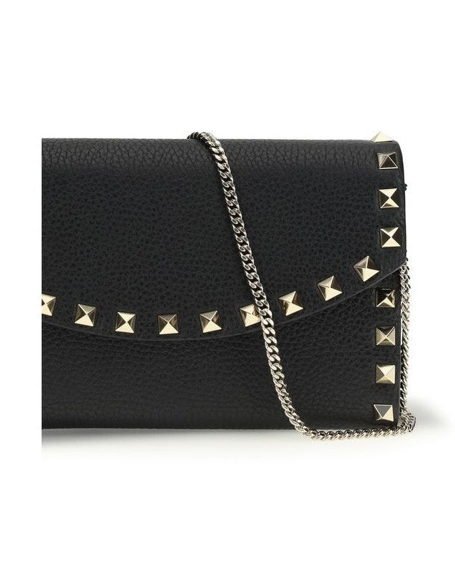 Valentino Garavani Black Leather Calf Bos Taurus Wallet Glam Steals