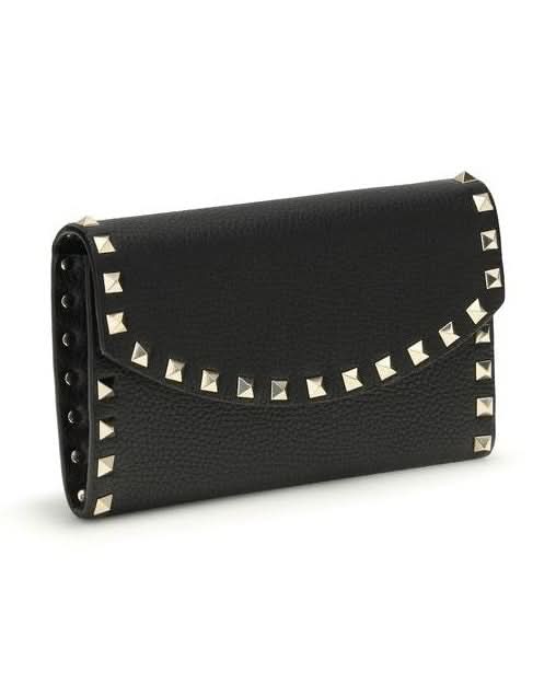 Valentino Garavani Black Leather Calf Bos Taurus Wallet 
