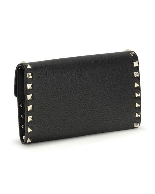 Valentino Garavani Black Leather Calf Bos Taurus Wallet 