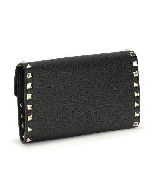 Valentino Garavani Black Leather Calf Bos Taurus Wallet Glam Steals