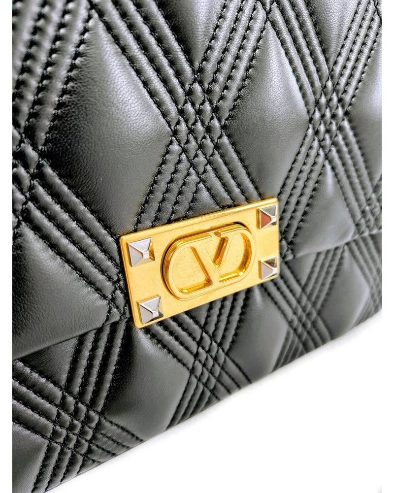 Valentino Garavani Black Leather Shoulder Bag Glam Steals