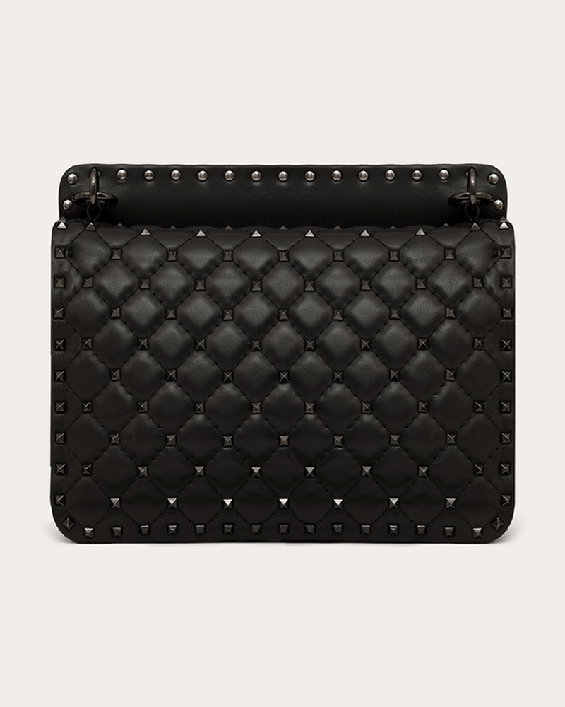 Valentino Garavani Nappa Leather Medium Rockstudt Spike Black Bag Glam Steals