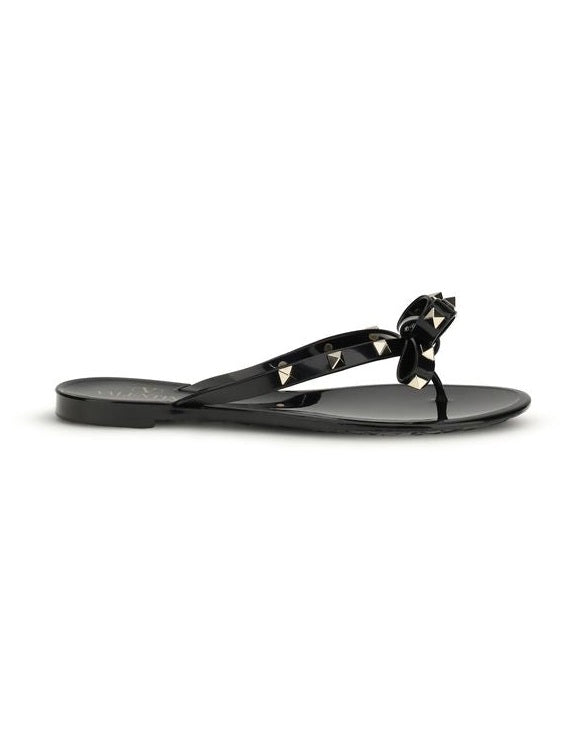 Valentino Garavani Black Pvc Flat Sandals Glam Steals