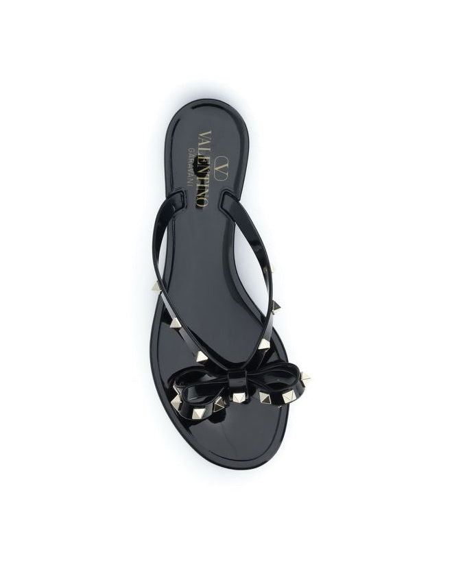 Valentino Garavani Black Pvc Flat Sandals Glam Steals
